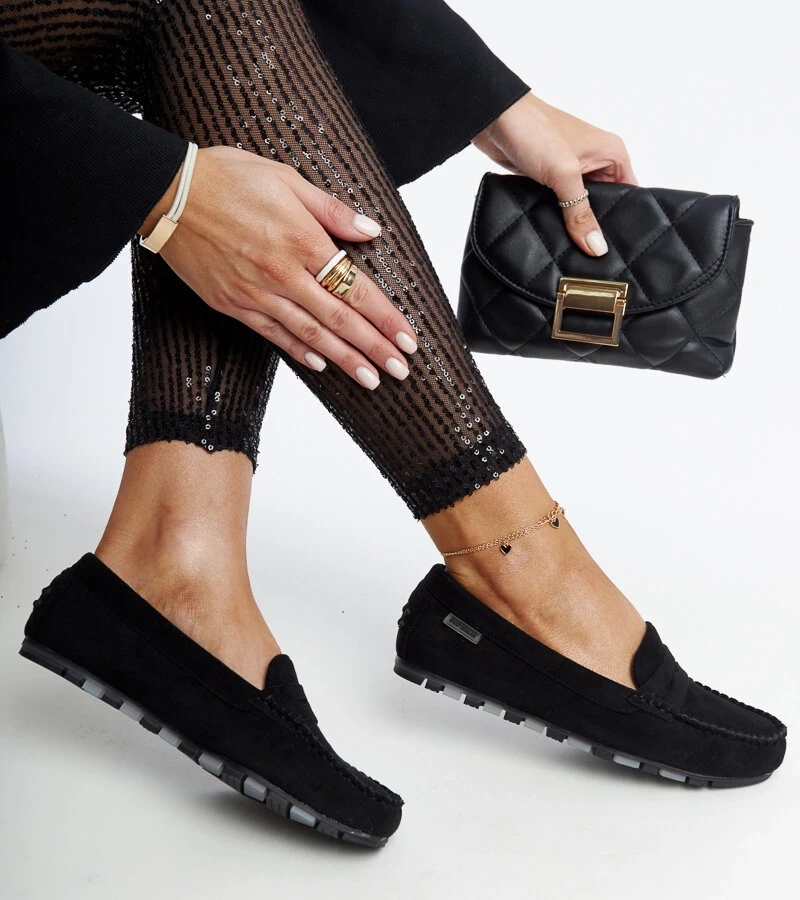 Černé semišové mokasíny Nafisah
