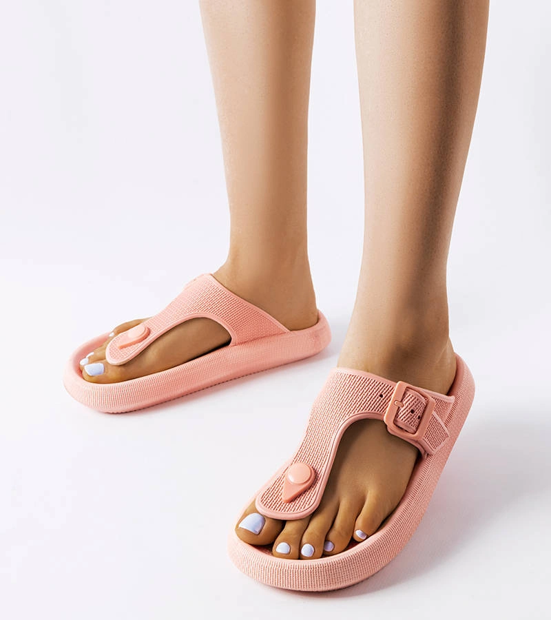 Žabky Moretti na růžové platformě