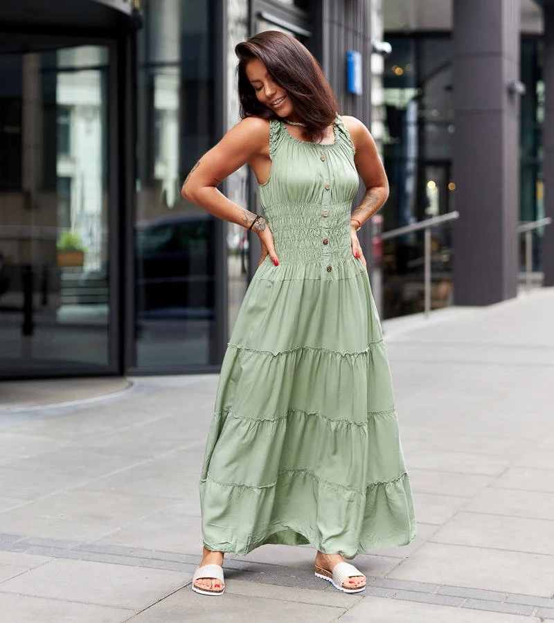 Zelené šaty s volným střihem Norberto