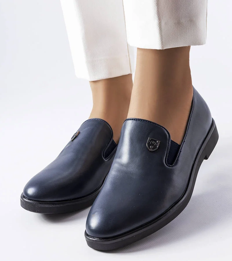 Tmavě modré hladké polobotky Concord