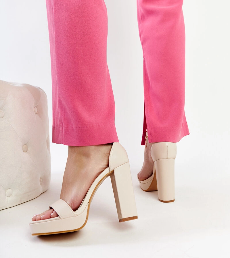 Bežové sandály na vysokém podpatku Nariman