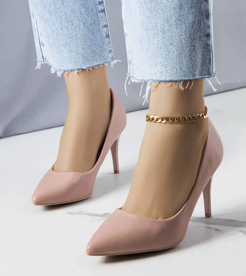 Růžové matné jehlové podpatky Raphael