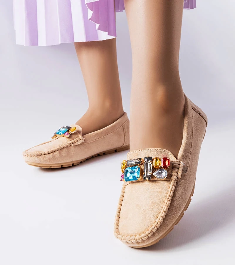 Béžové mokasíny s koženou stélkou Bertrand