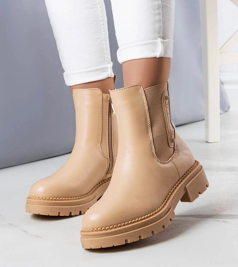 Béžové zateplené boty Caron