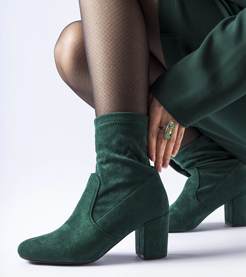 Zelené šněrovací boty na podpatku Lexington