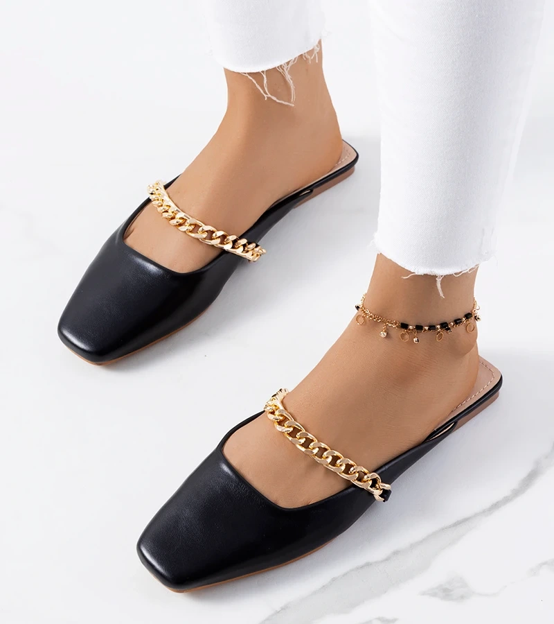 Černé elegantní žabky Baras