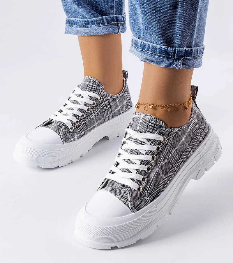 Šedé kostkované tenisky McKeylor