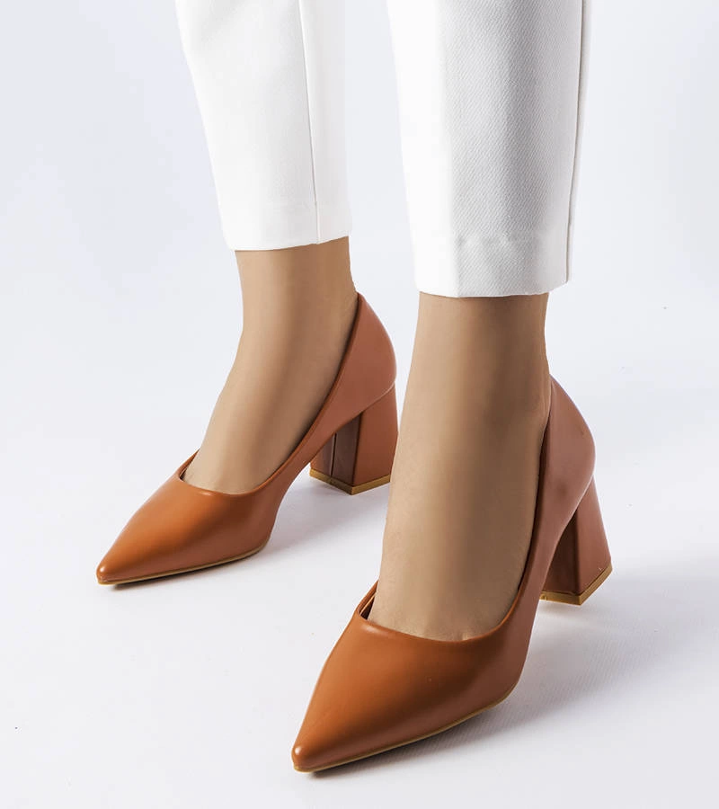 Hnědé lodičky Fanchon na jehlovém podpatku