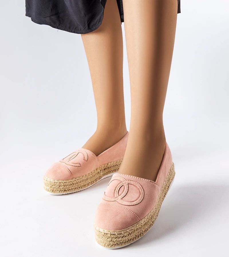Růžové espadrilky na platformě Beaudry