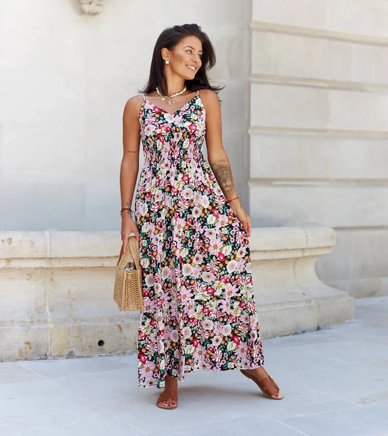 Růžové vzorované šaty od Aza