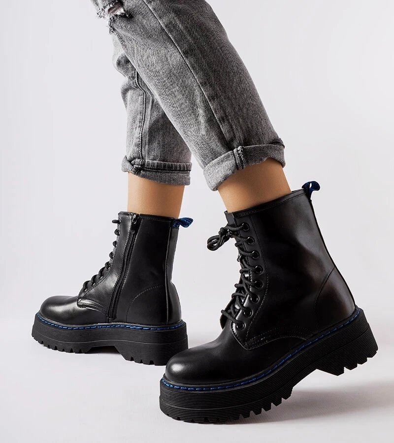 Černé kotníkové boty Stiles s výplní