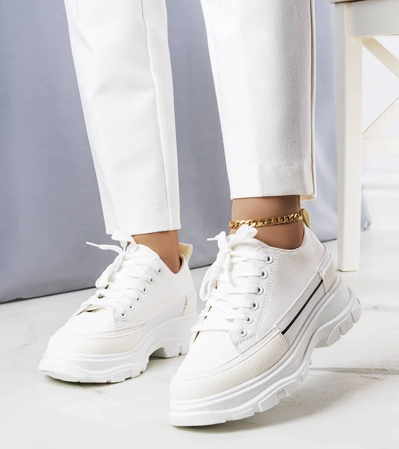 Bílé tenisky Lavaris na vysoké platformě