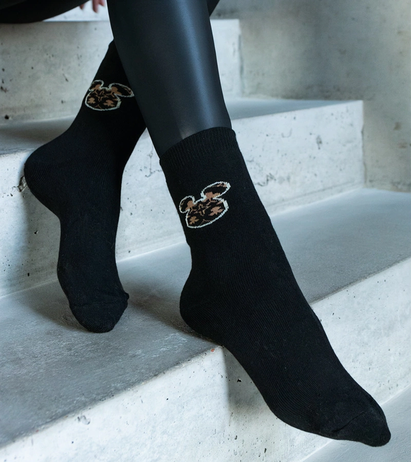 Cerné teplé ponožky Sella