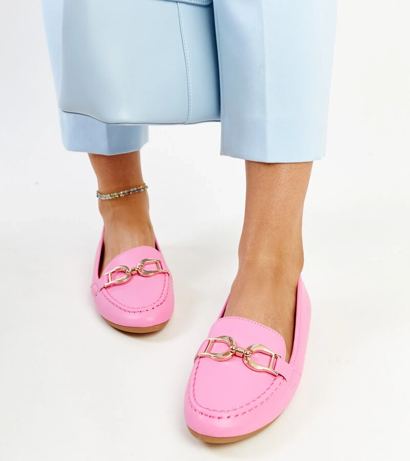 Tmavě růžové mokasíny s přezkou od Najla