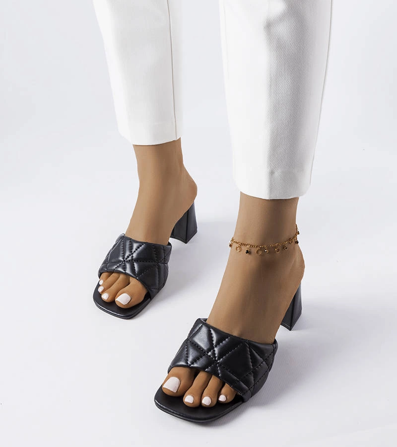 Černé žabky Merley na podpatku