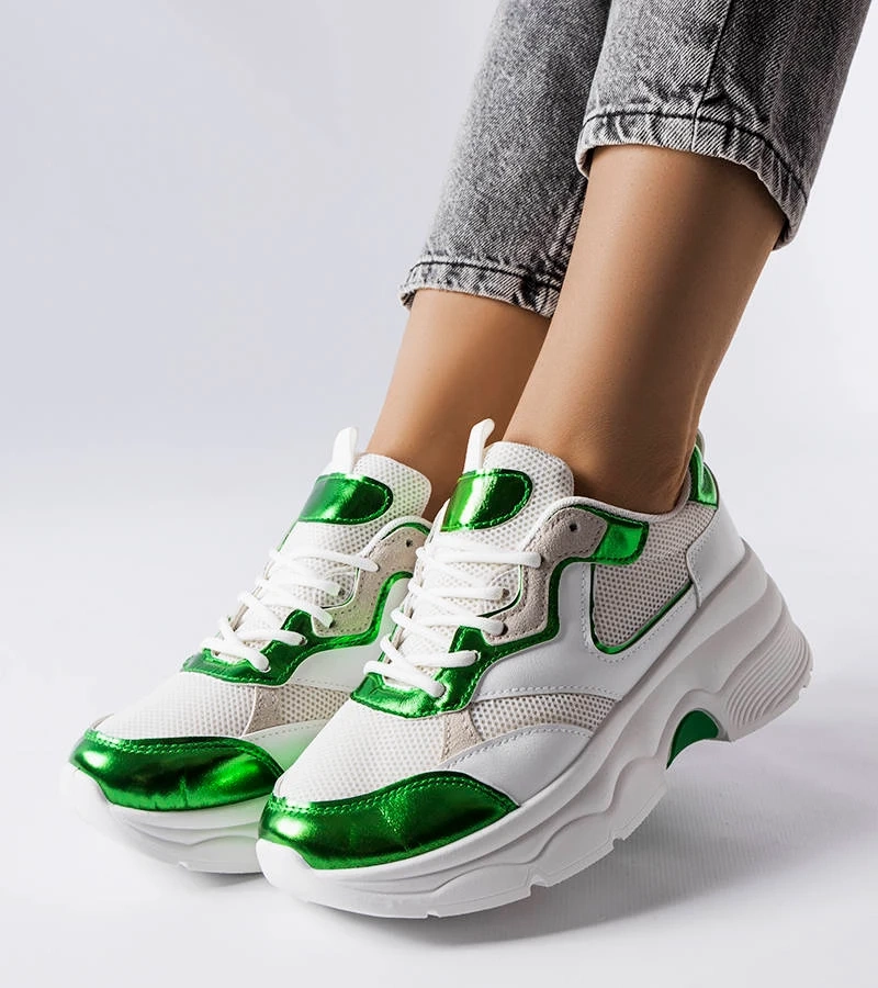 Dámské bílo-zelené tenisky Séguin