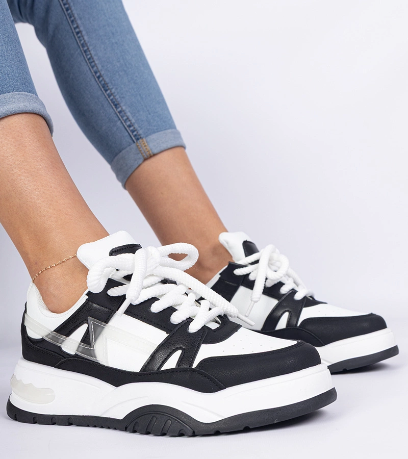 Černo-bílé tenisky s tlustými tkaničkami Luciana