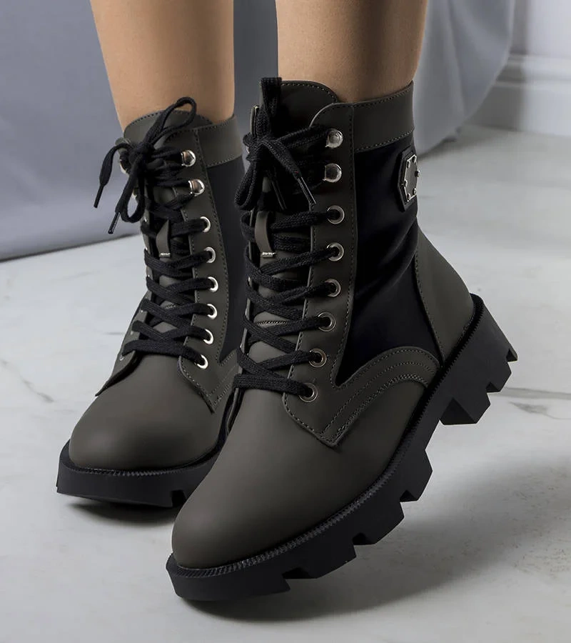 Zelené zateplené traperské boty Orozo