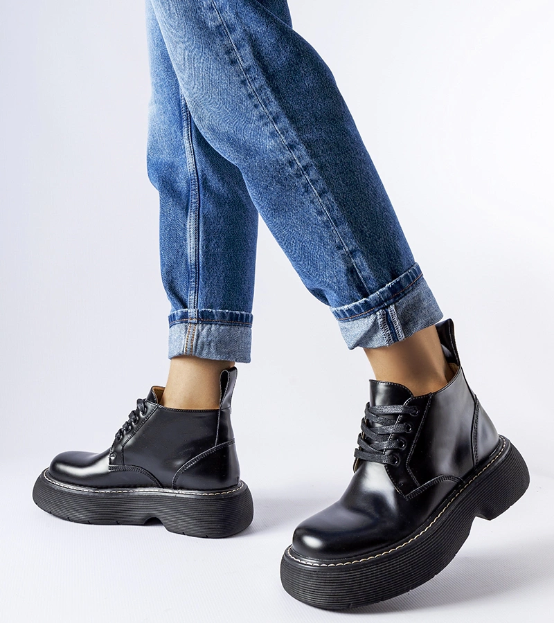 Černé krátké klasické pracovní boty Aristide