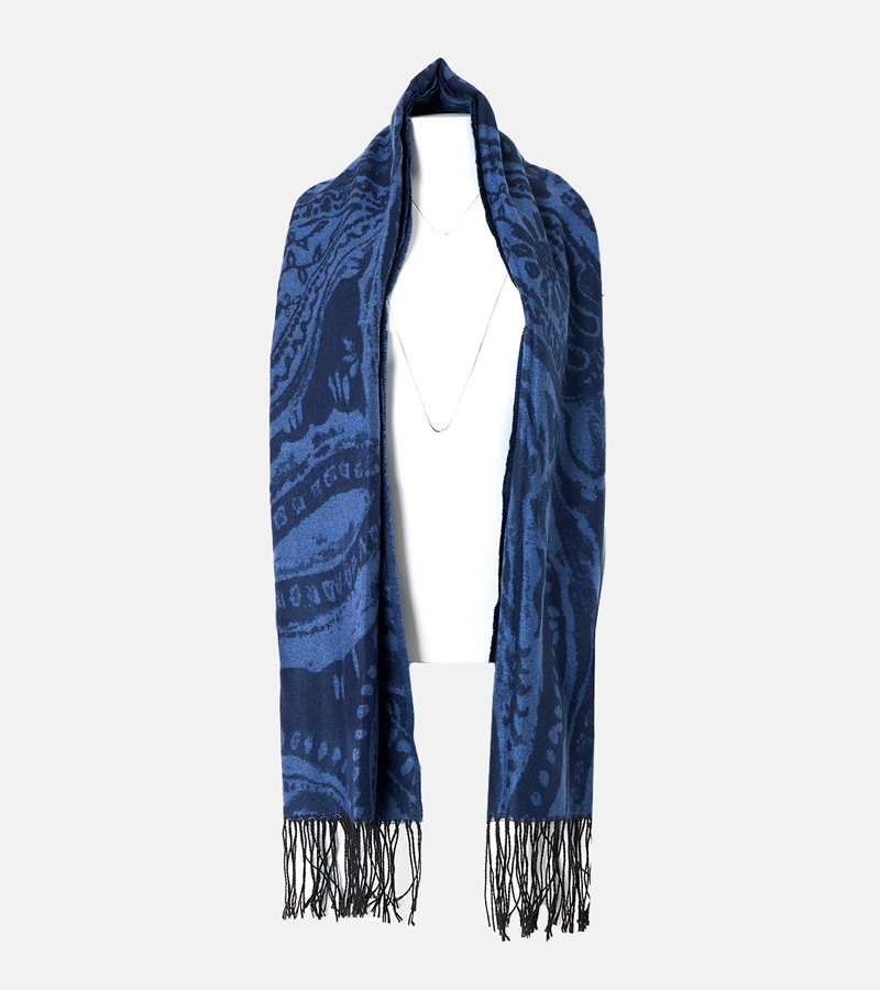 Černo-modrá květovaná šála Colonie