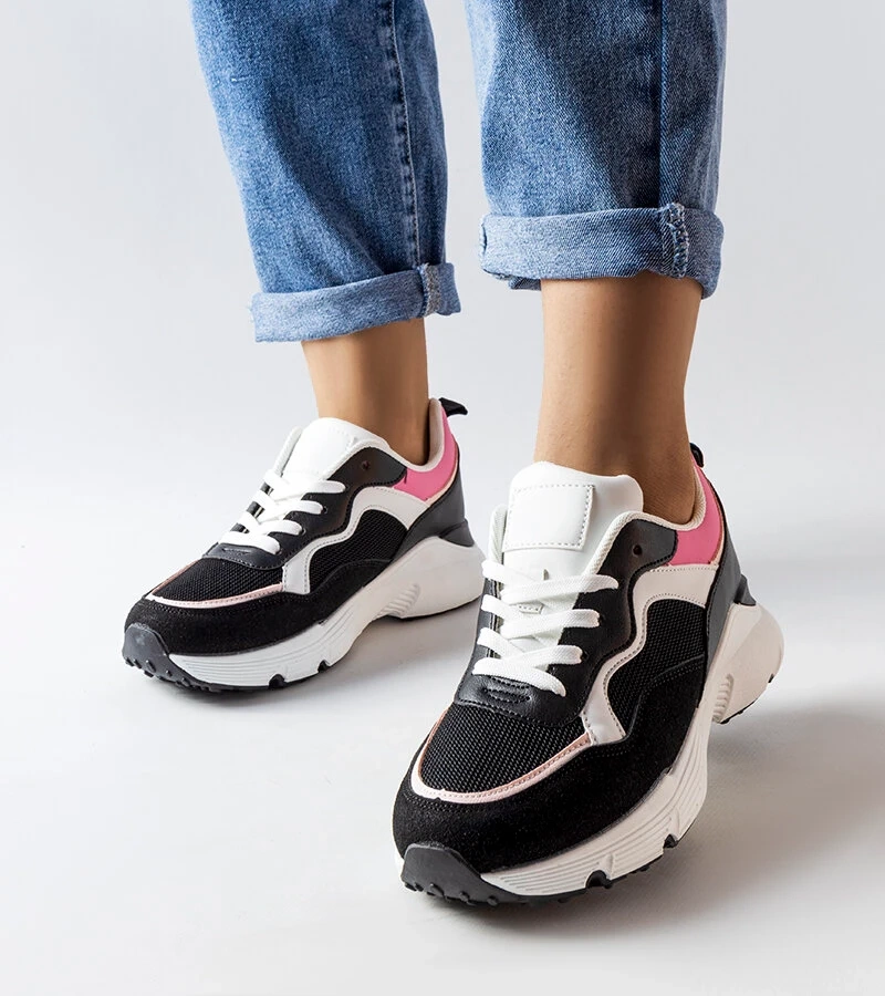 Černo-růžové sportovní tenisky Fauren