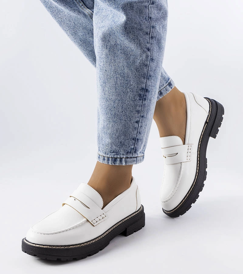 Bílé polobotky s koženou stélkou Biddie