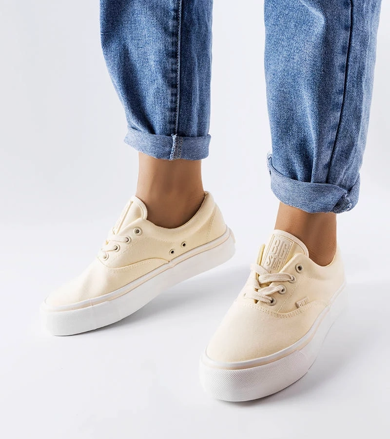 Žluté tenisky na platformě Big Star LL274144