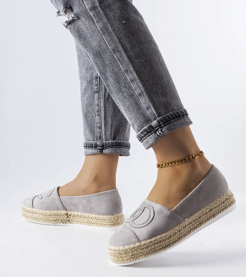 Beaudry šedé espadrilky na platformě