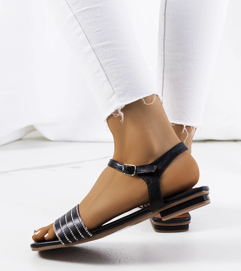 Černé sandály Sudbury se zirkony