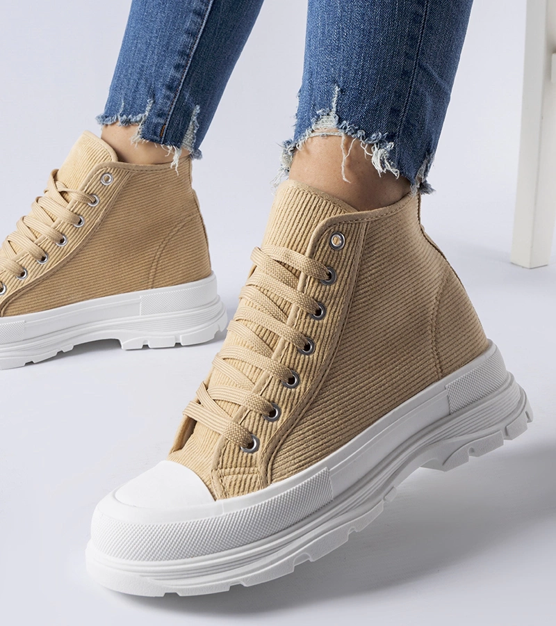 Tmavě béžové kotníkové tenisky Villaggio