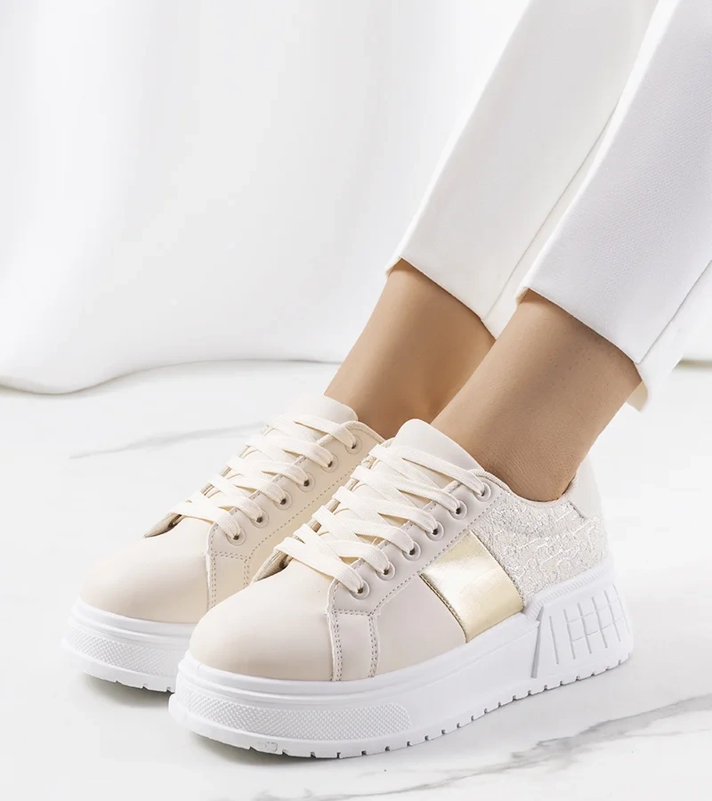 Béžové tenisky na platformě od Avenid