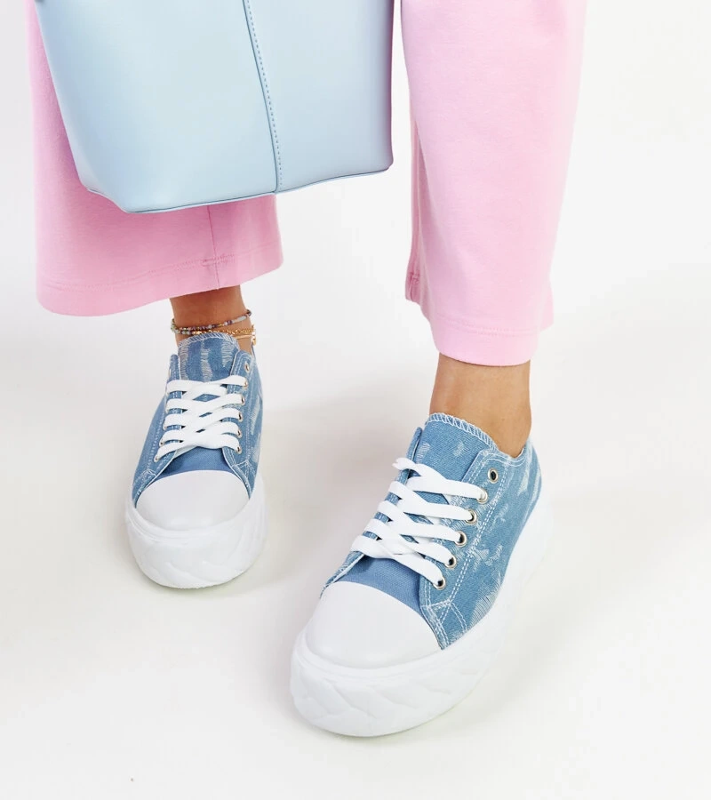 Modré tenisky na vysoké platformě Almaz