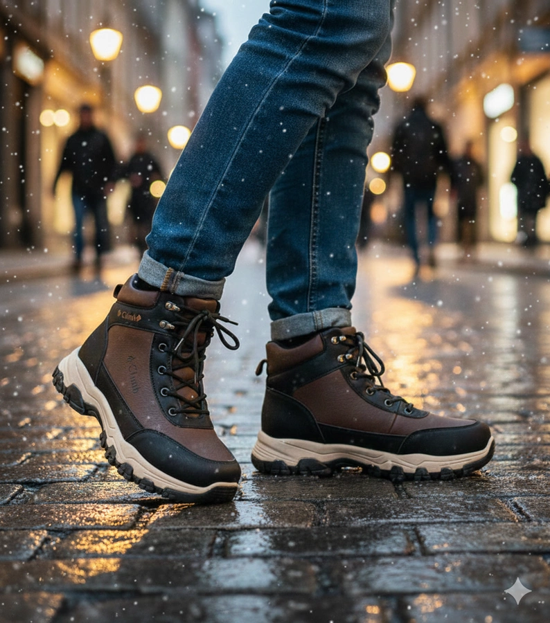 Hnědé pánské zateplené trapery na zvýšené podrážce Pedro