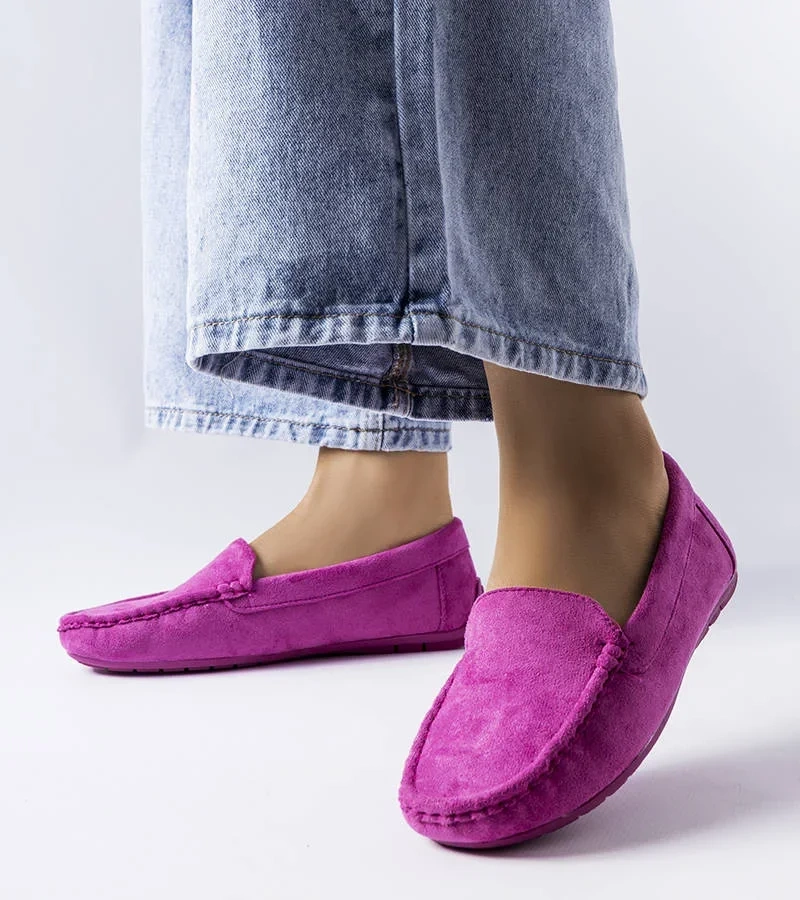 Fialové mokasíny s koženou stélkou Souplet