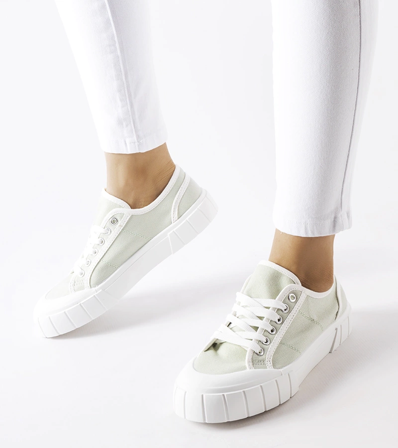 Zelené tenisky na tlusté platformě Egidio