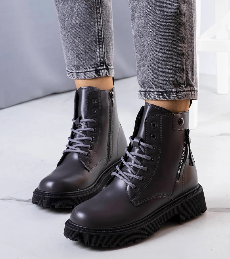 Šedé zateplené tepláky Anja