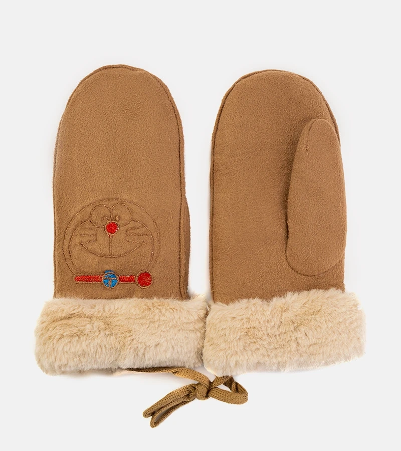 Hnědé dětské rukavice Kitty