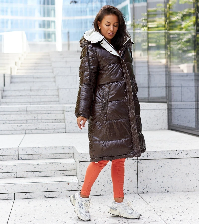 Hnědo-bežová oboustranná bunda Cesario