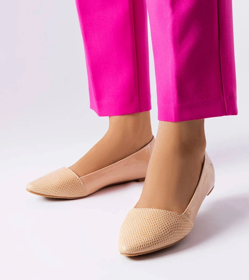 Béžové elegantní baleríny Riel