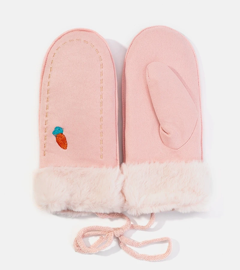 Růžové dětské rukavice Carrot