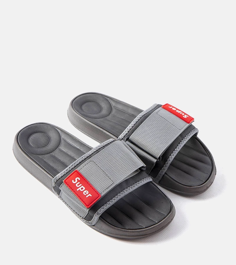 Šedé pánské nastavitelné žabky na suchý zip Alley