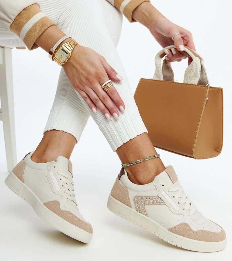 Bežové tenisky s třpytkami Juwan