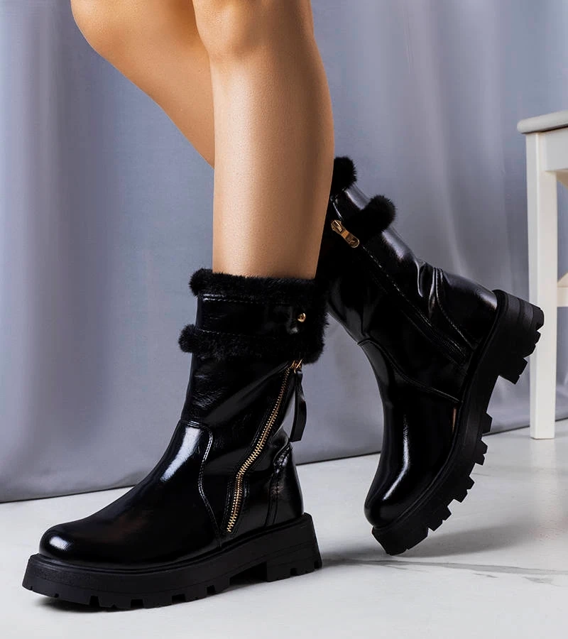 Černé zateplené boty Lensil