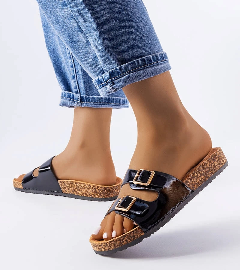 Černé žabky s korkovou podrážkou značky Cincinna