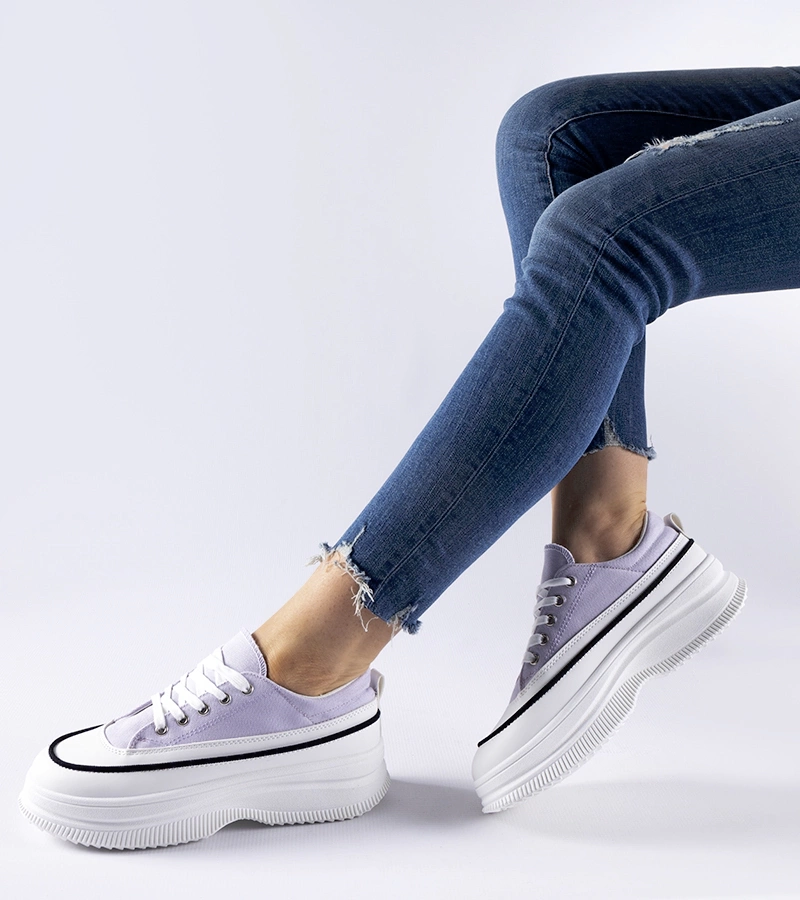 Fialové tenisky na platformě Plesio