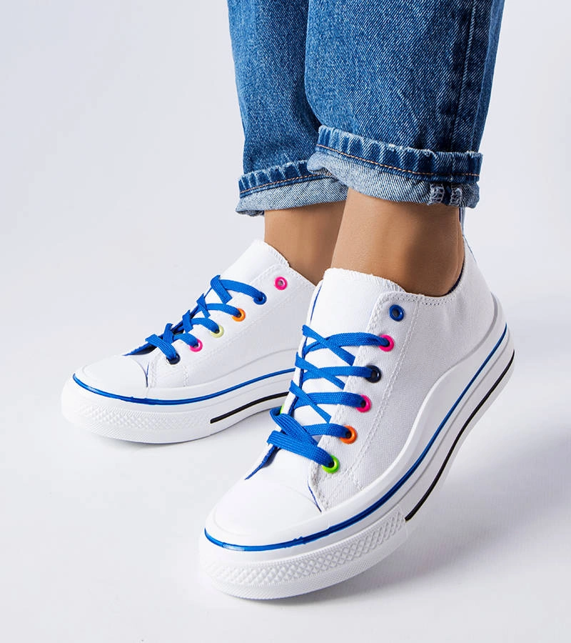 Modrobílé tenisky na platformě Bois