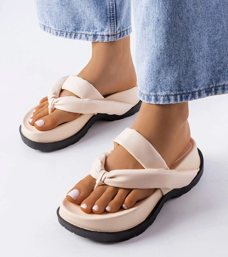 Béžové žabky na platformě Lachapelle