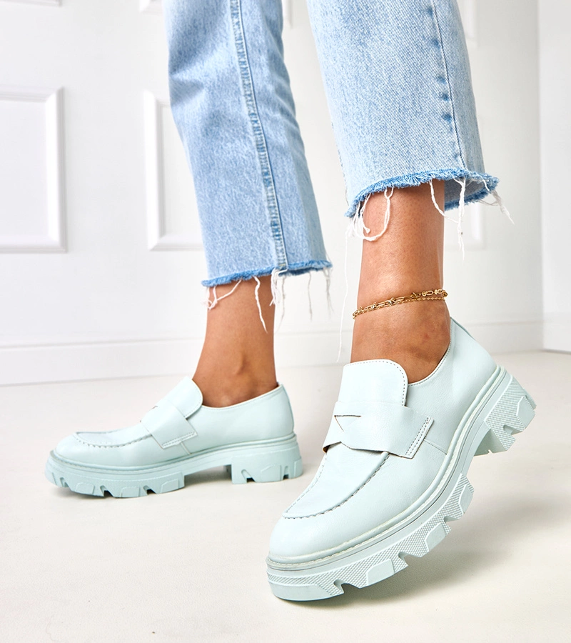 Modré dámské mokasíny z eko kůže Kirna