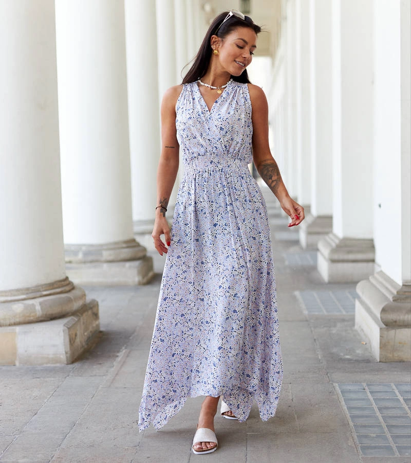 Fialové květinové šaty Napolitano