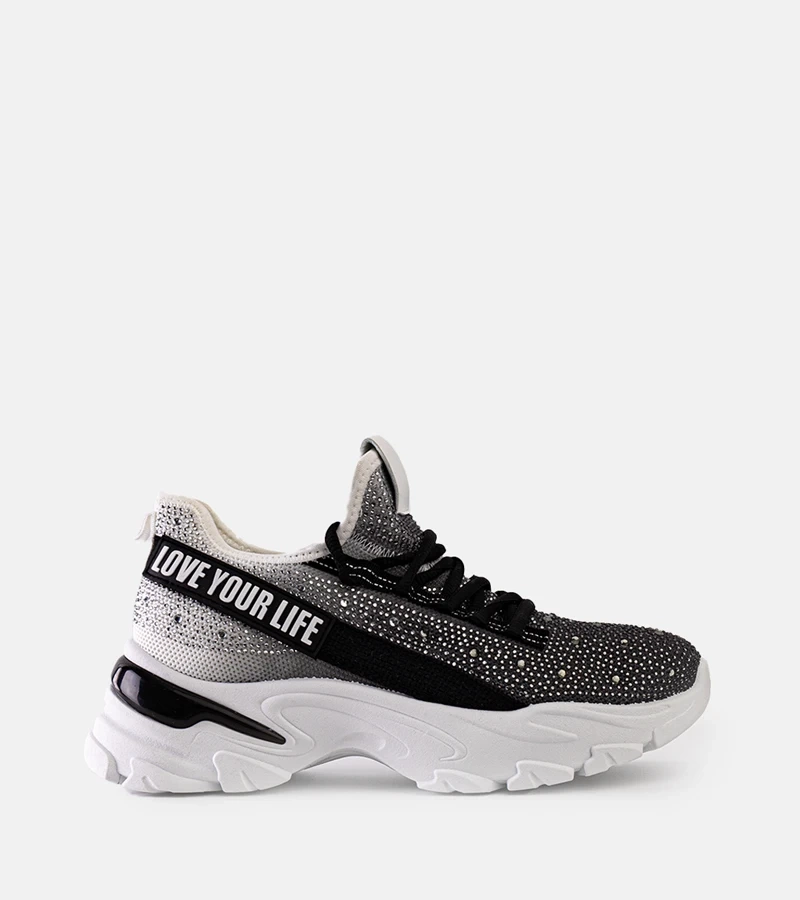 Bílo-šedé lesklé masivní tenisky Senai